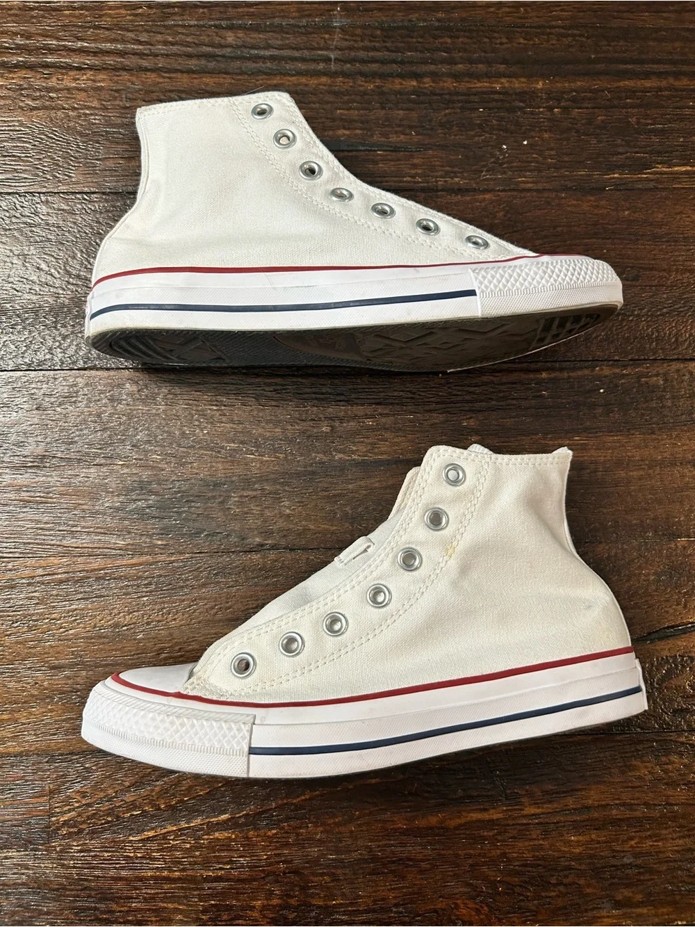 Classic Chuck Taylor All Star Converse White High Top Sneakers - Picture 4 of 7